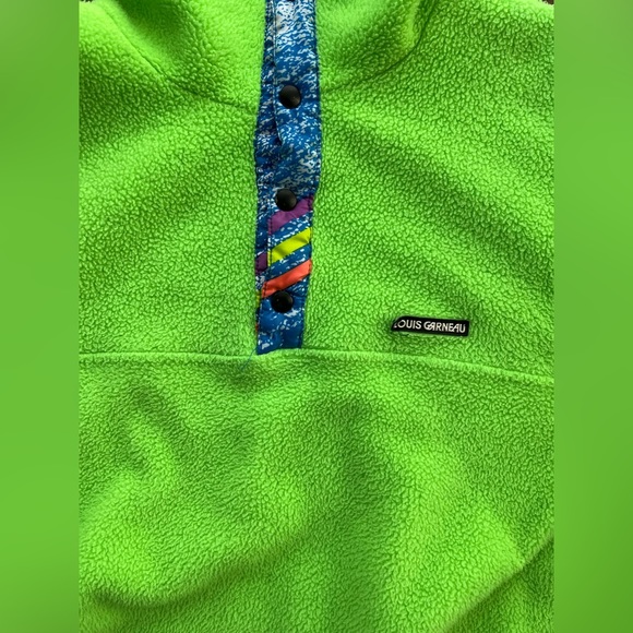 Vintage 80’s 90’s neon green fleece pullover - Picture 5 of 9